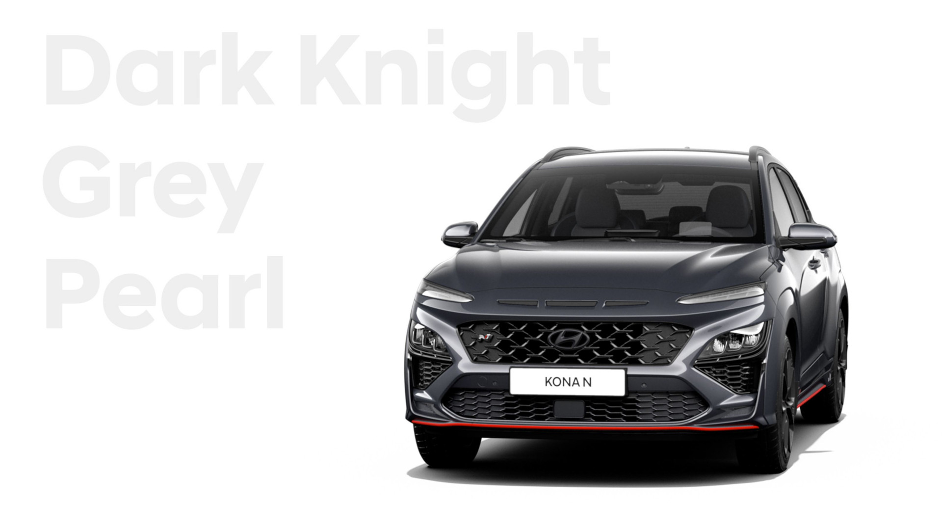 Hyundai KONA N performance SUV in Dark Knight Grey Pearl.